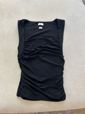 Babaton Black Ruched Tank Top